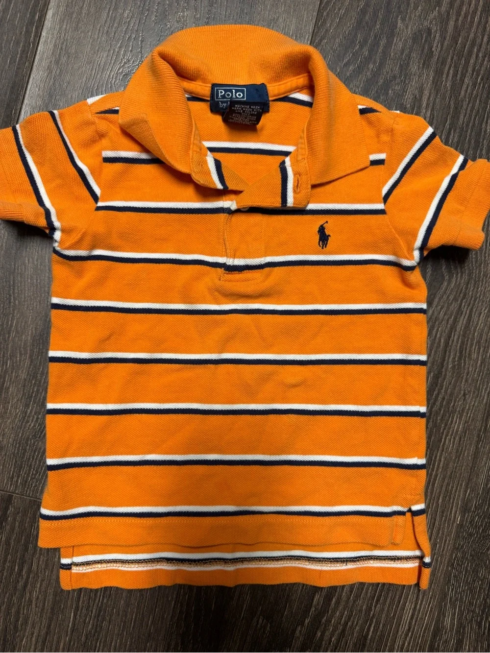 Polo Orange Striped Cotton Polo Shirt for Kids size 2T